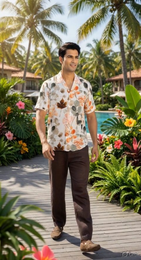 Eco Printed Men Shirt